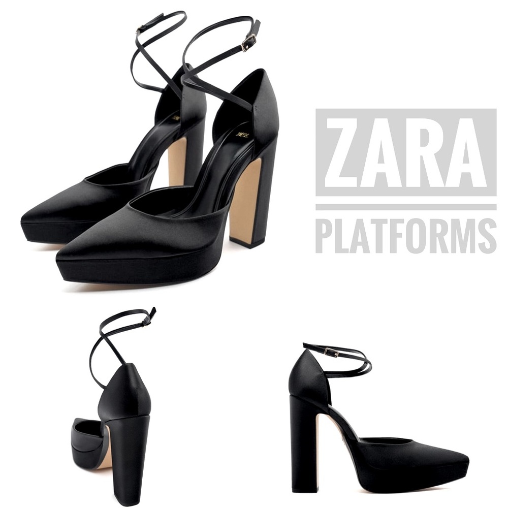 NWT ZARA Heeled Pointed Platform